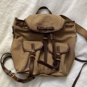 PRADA Jacquard Logo Backpack Corda Brucia